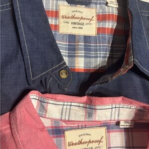 Weatherproof Vintage Men's Shirts - Blue and Pink